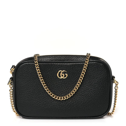 Gucci Dollar Calfskin Super Mini GG Marmont Chain Shoulder Bag Black 1 of 10