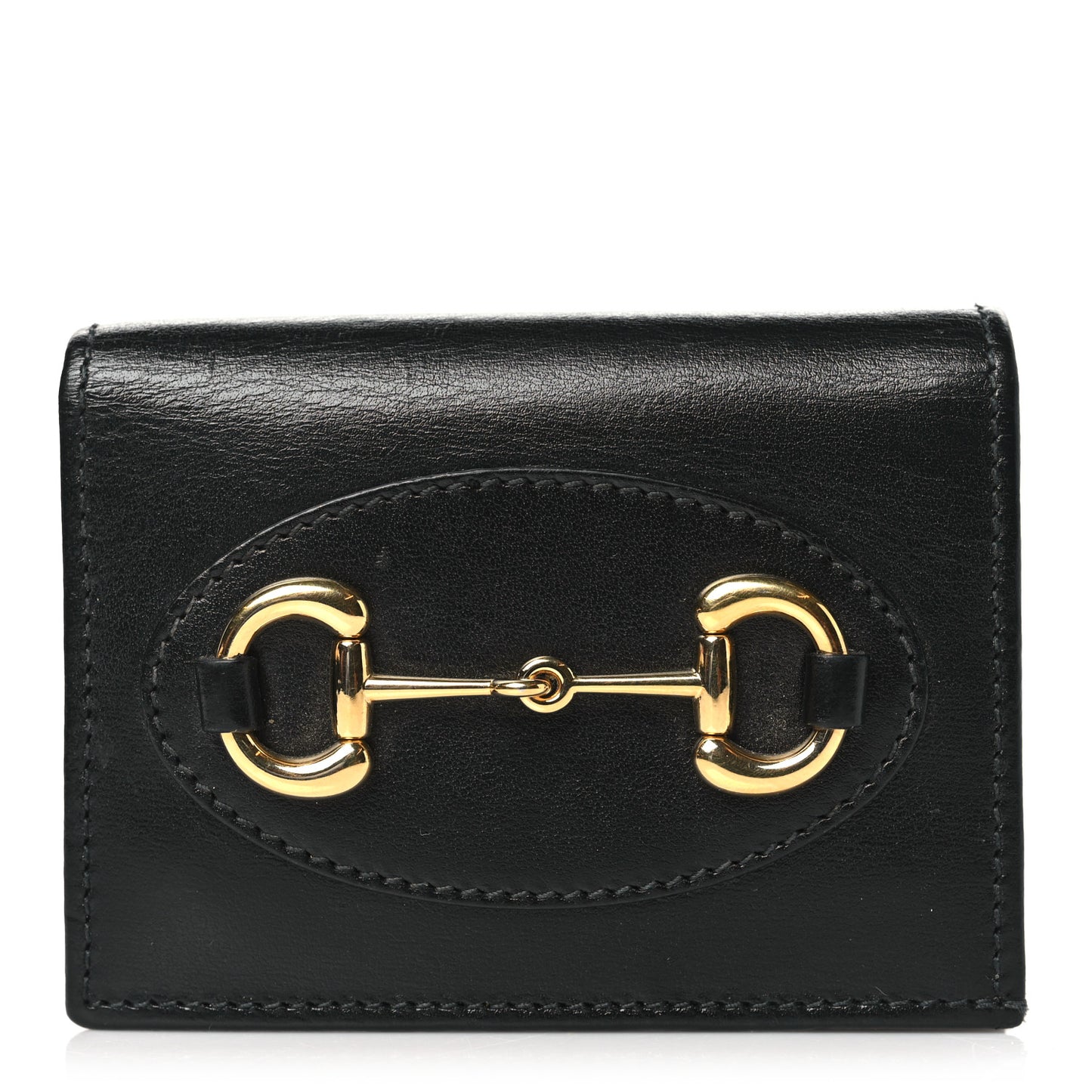Boarded Plutone Calfskin Horsebit 1955 Card Case Wallet Black