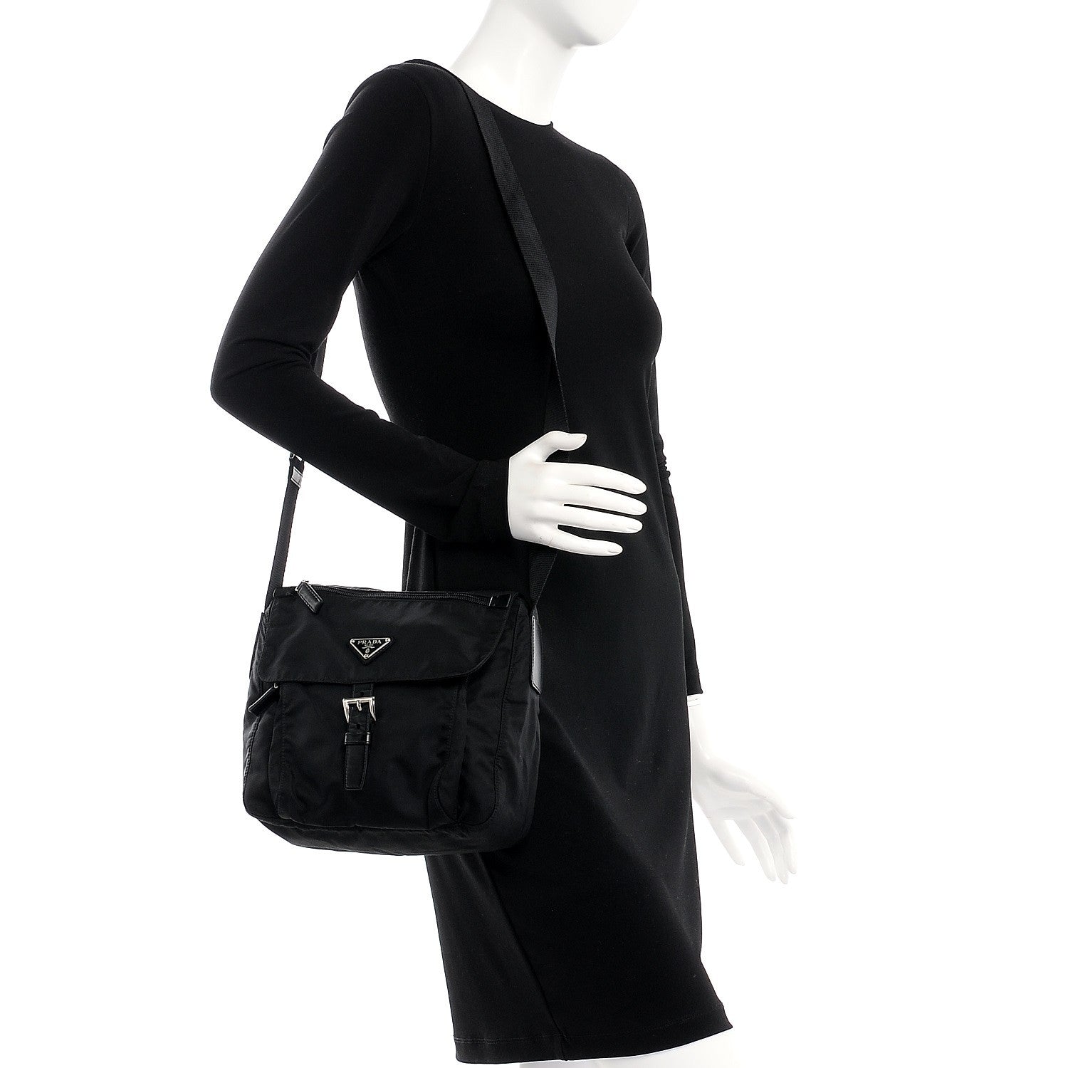 Prada Nylon Vela Messenger Black 2 of 7