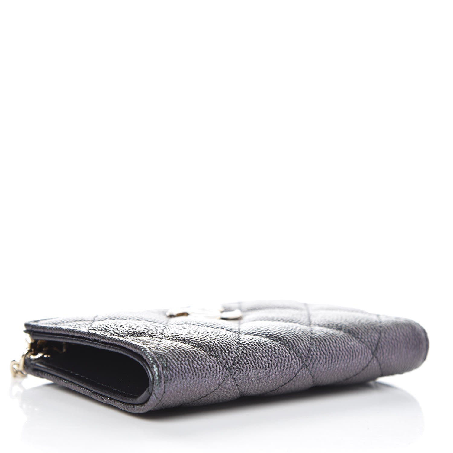 Chanel Iridescent Caviar Quilted Zipped Key Holder Case Black 4 of 9