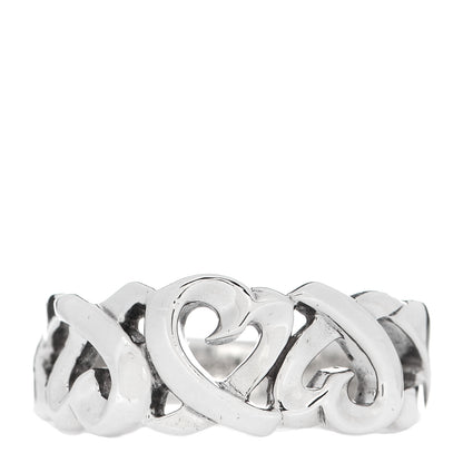Tiffany Sterling Silver Paloma Picasso Loving Heart Band Ring 54 7 1 of 4