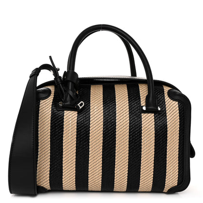 Delvaux Raffia Striped Cool Box MM Satchel Black Naturel 1 of 9