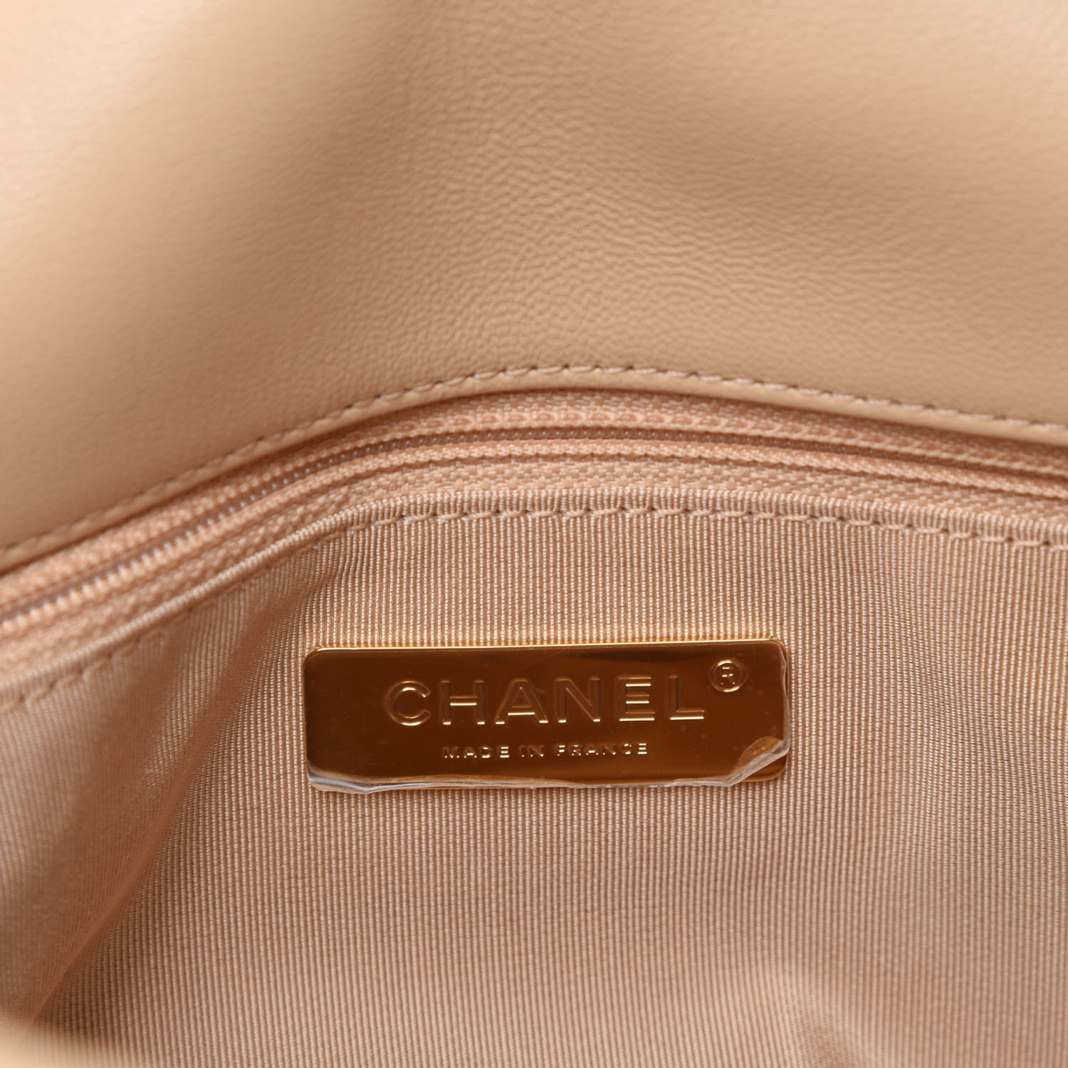Chanel Lambskin Quilted Large 19 Flap Beige 8 of 11