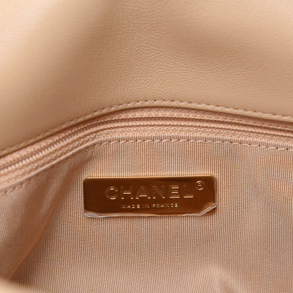 Chanel Lambskin Quilted Large 19 Flap Beige 8 of 11