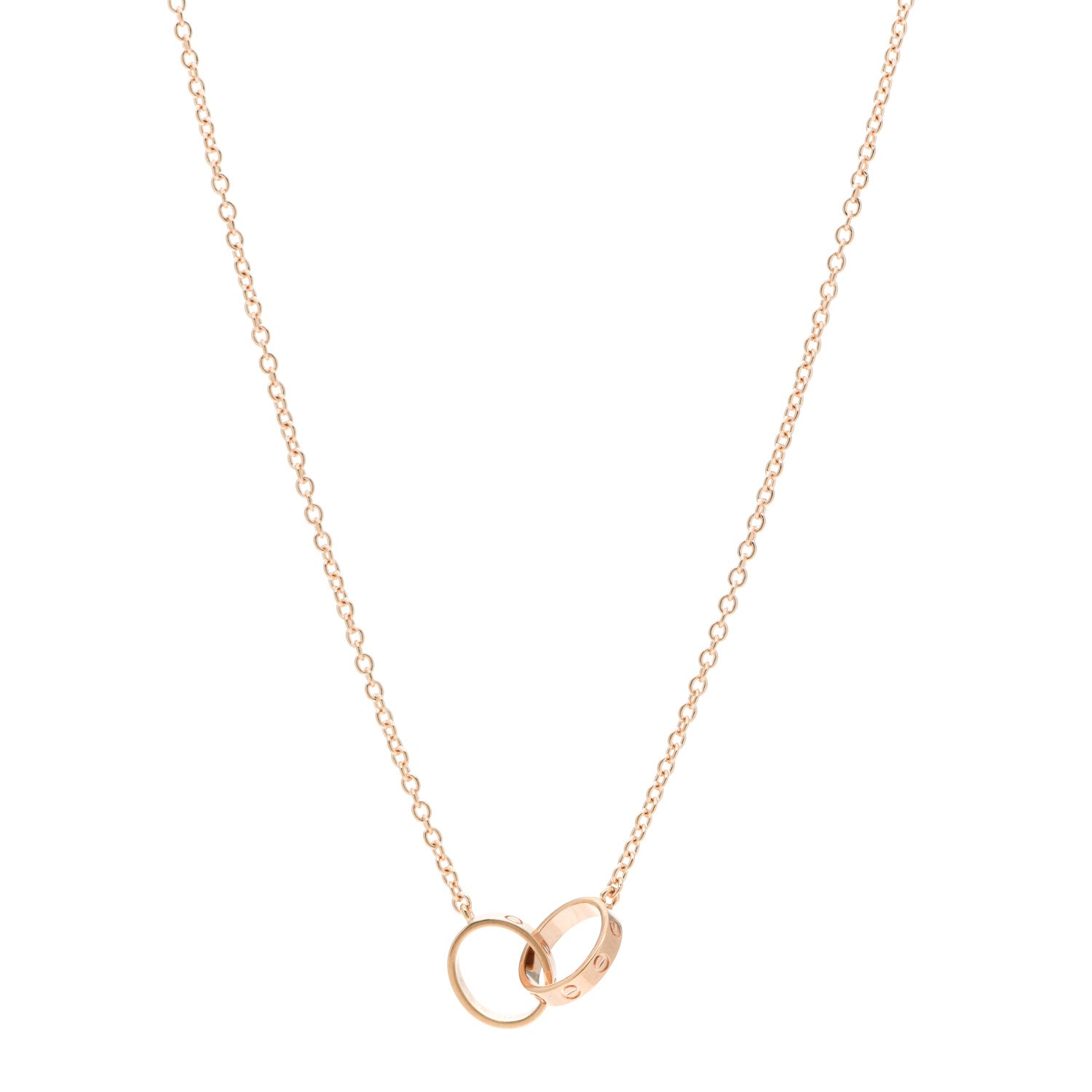 Cartier 18K Pink Gold Interlocking LOVE Necklace 1 of 5