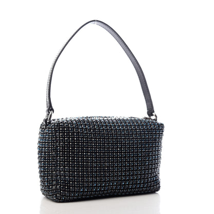 Alexander Wang Mesh Crystal Rhinestone Mini Heiress Pouch Navy 3 of 10