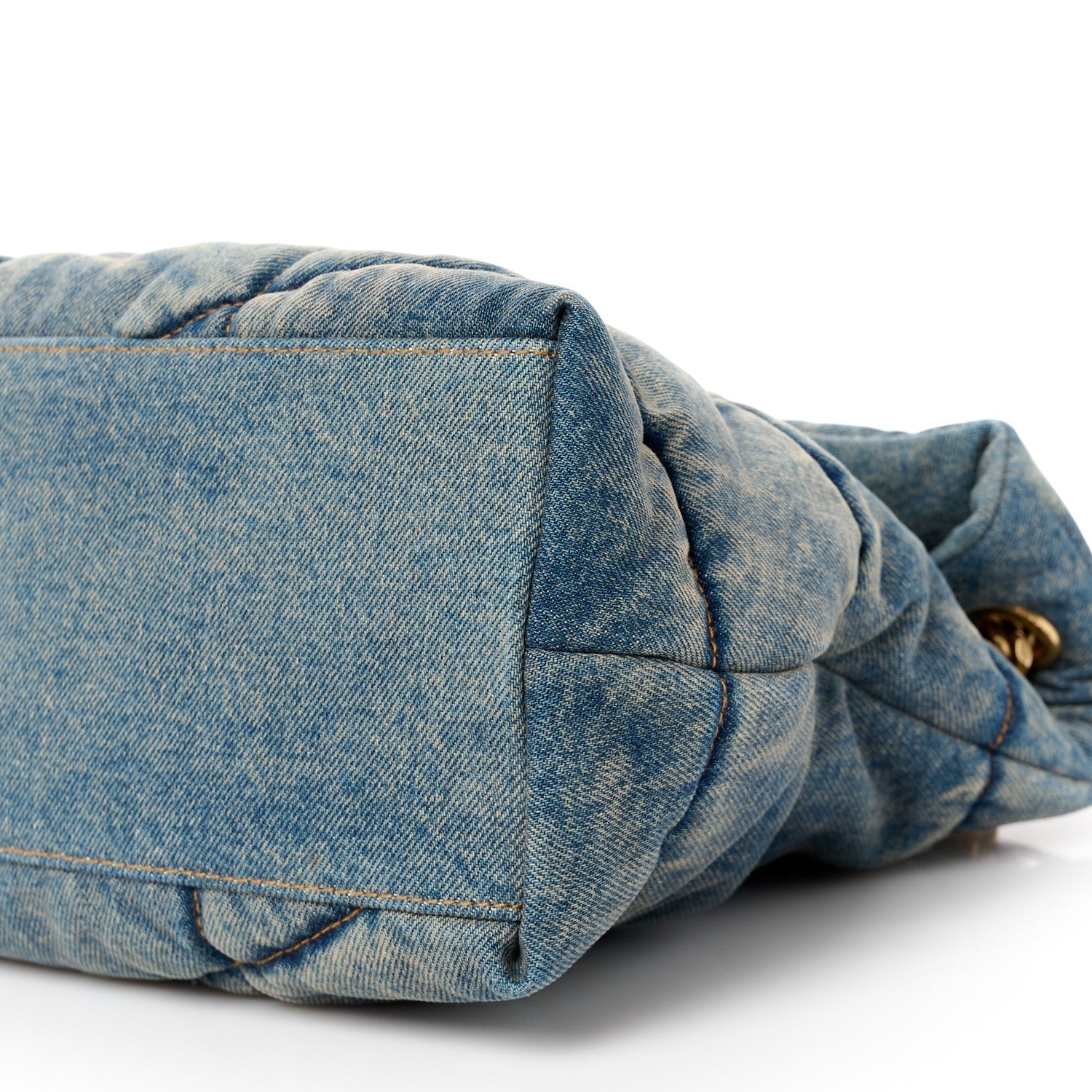 Saint Laurent Denim Quilted Medium Loulou Puffer Monogram Chain Satchel Blue Cinnamon 10 of 10