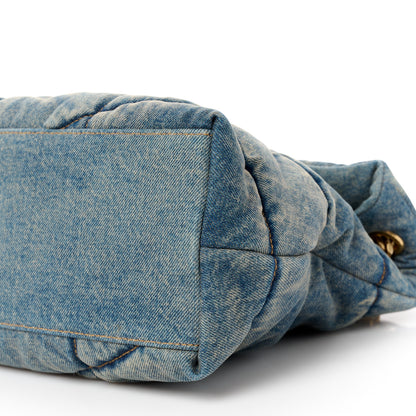 Saint Laurent Denim Quilted Medium Loulou Puffer Monogram Chain Satchel Blue Cinnamon 10 of 10