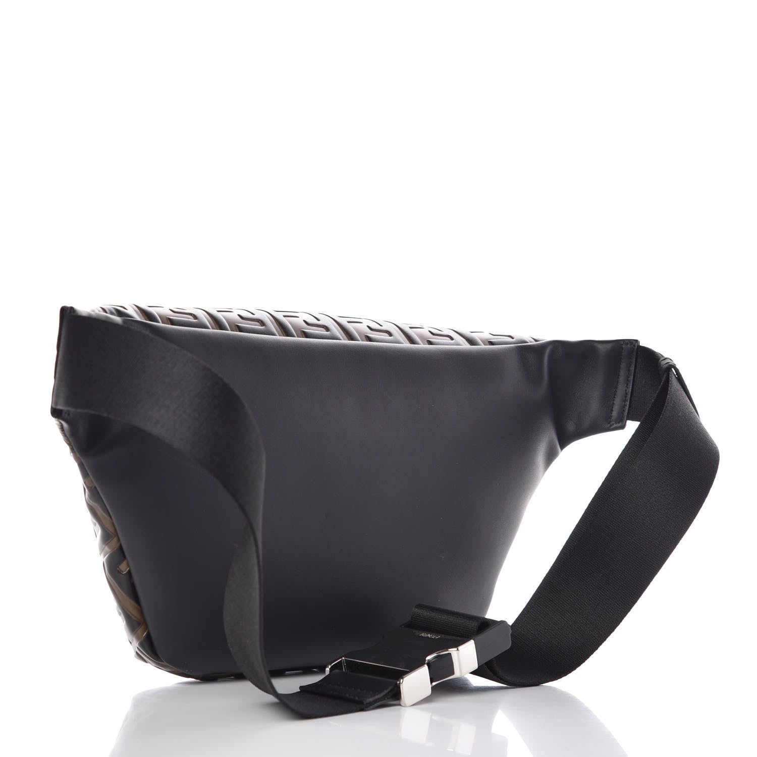 Fendi Vitello Century Bi-Color FF 1974 Embossed Belt Bag Maya Black 4 of 8