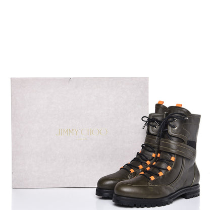 Jimmy Choo Smooth Calfskin Decker Flat Boots 41 Army Green 12 of 12