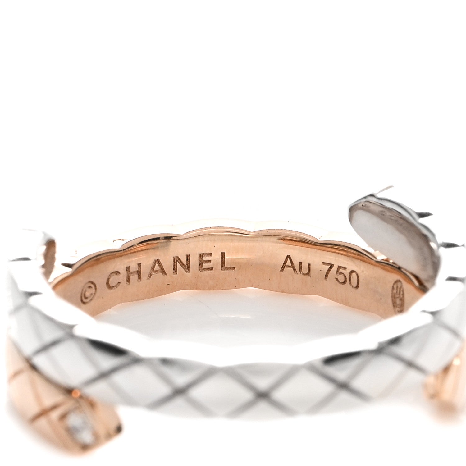 Chanel 18K White Beige Gold Diamond Coco Crush Toi et Moi Ring 53 6.5 3 of 4