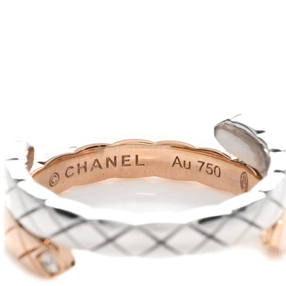 Chanel 18K White Beige Gold Diamond Coco Crush Toi et Moi Ring 53 6.5 3 of 4