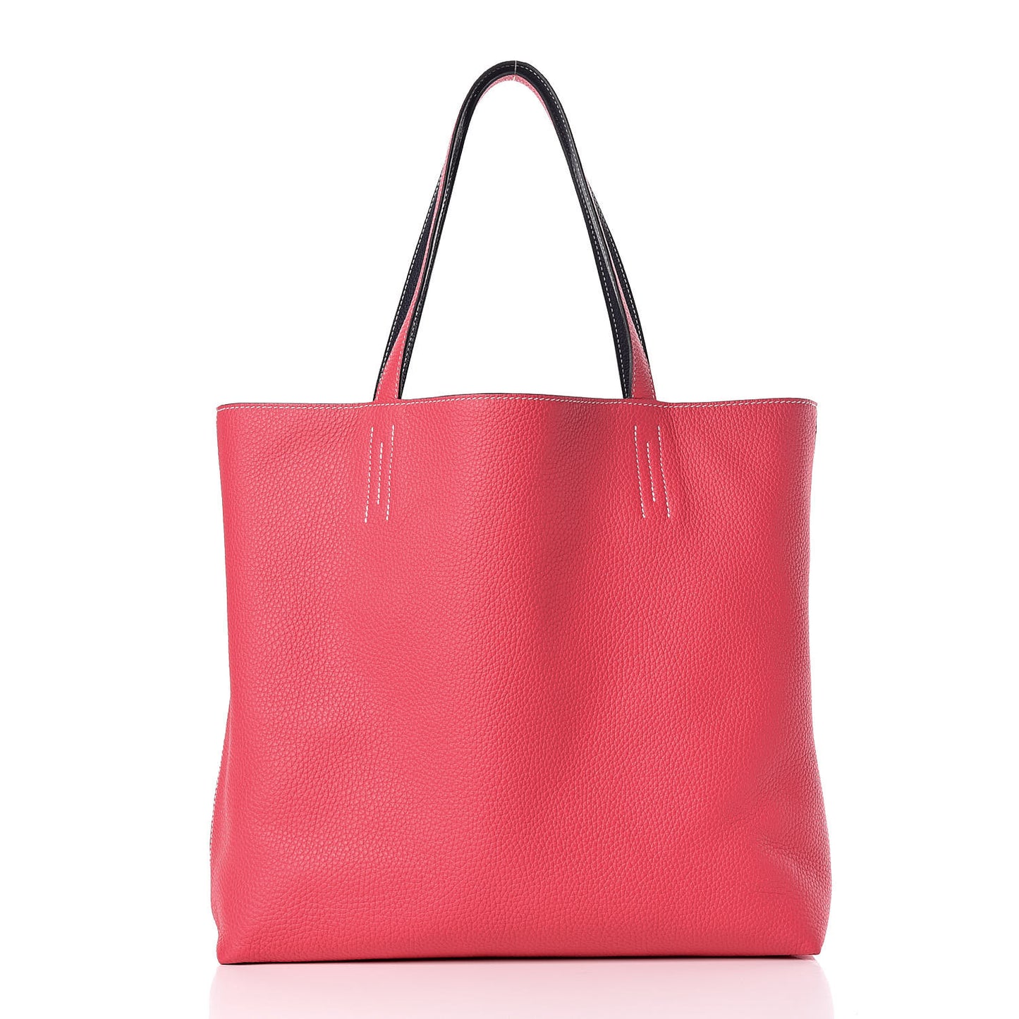 Taurillon Clemence Double Sens 36 Reversible Tote Bleu Nuit Rose Extreme
