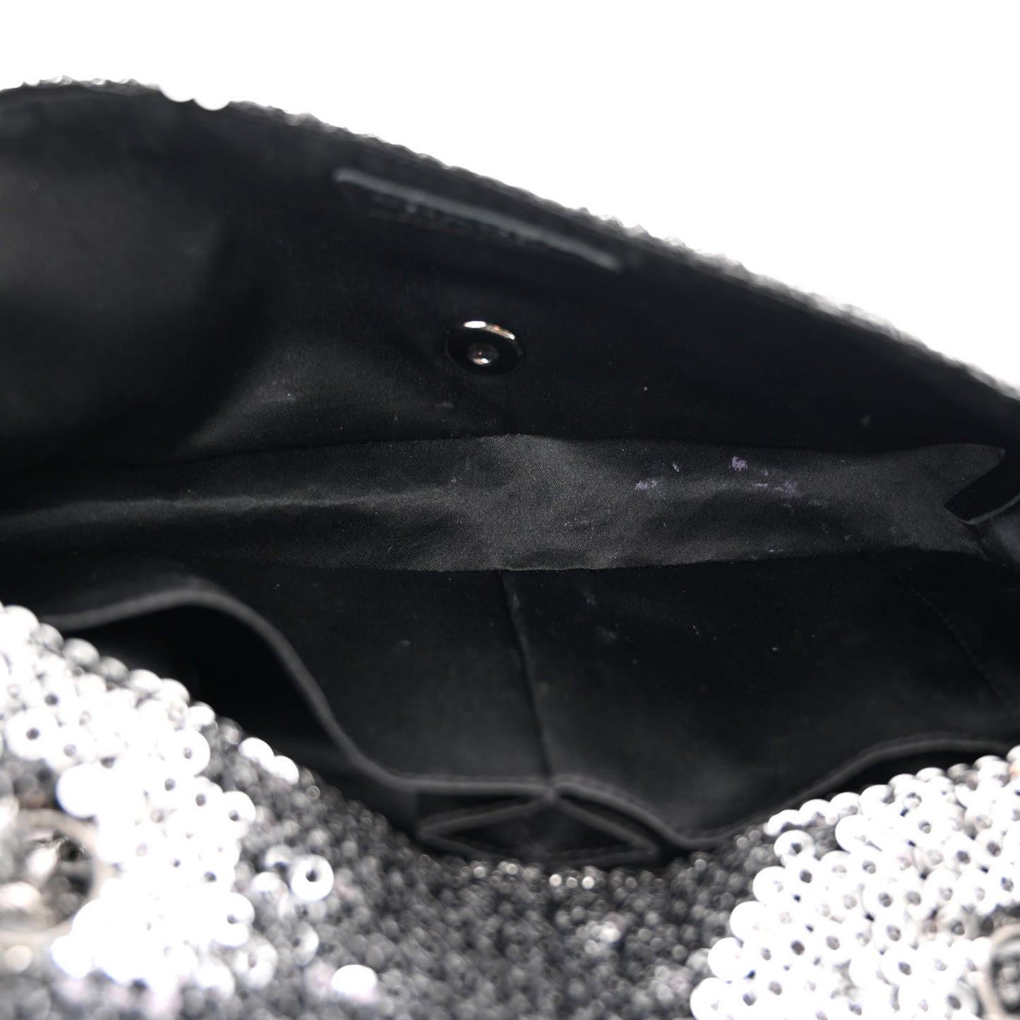 Sequin East West Flap Dark Silver