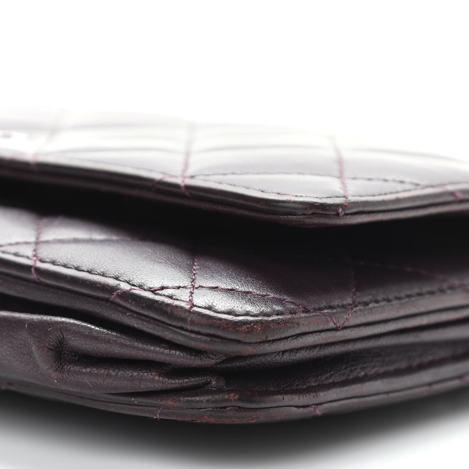 Chanel Lambskin Quilted Wallet On Chain WOC Burgundy 11 of 17