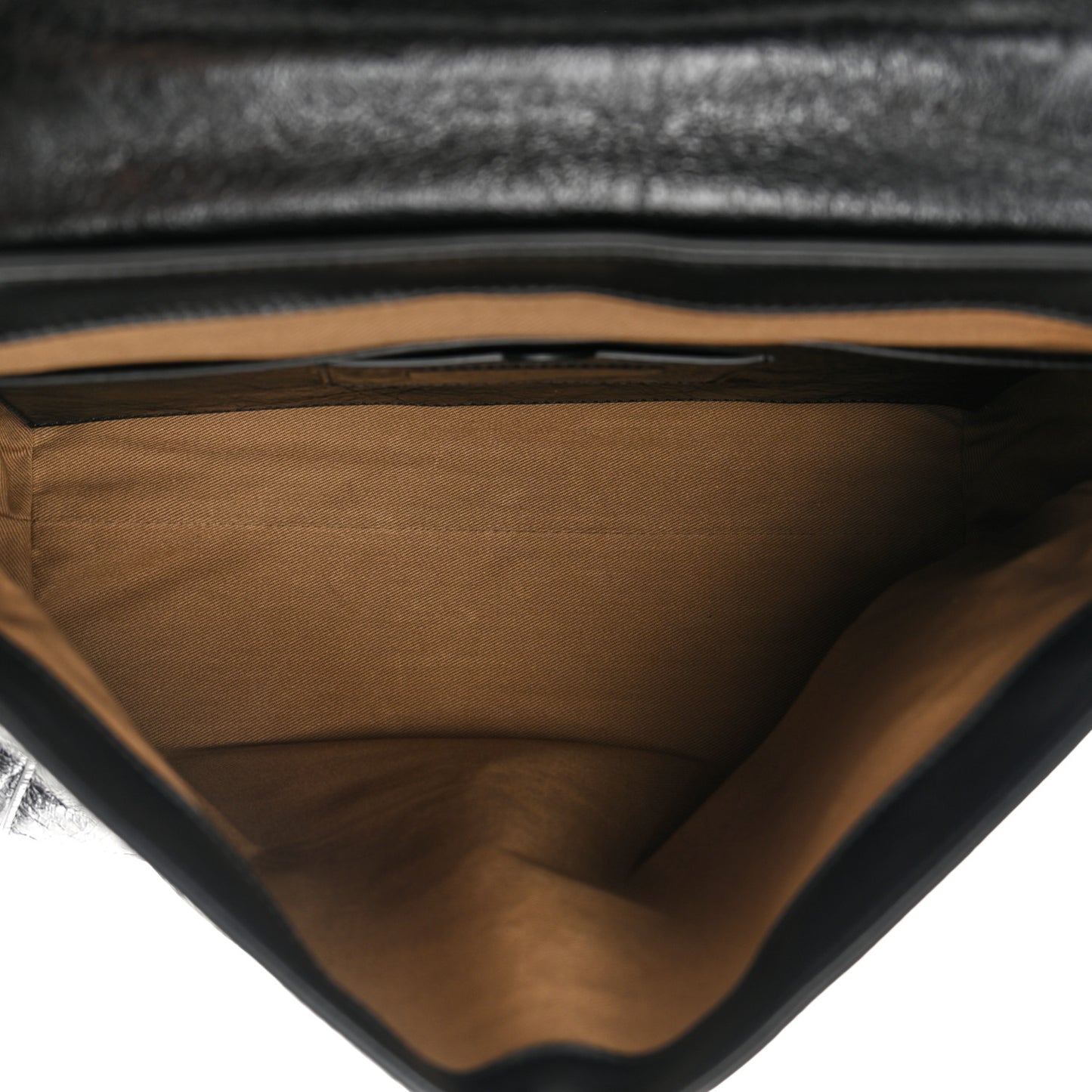 Creased Patent Calfskin Medium ID Flap Black