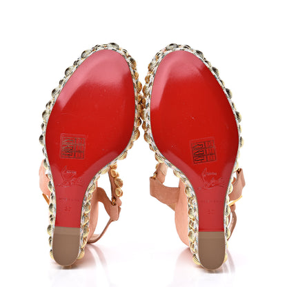 Christian Louboutin Veau Velours Rondaclou 120 Wedge Sandals 37 5 of 7