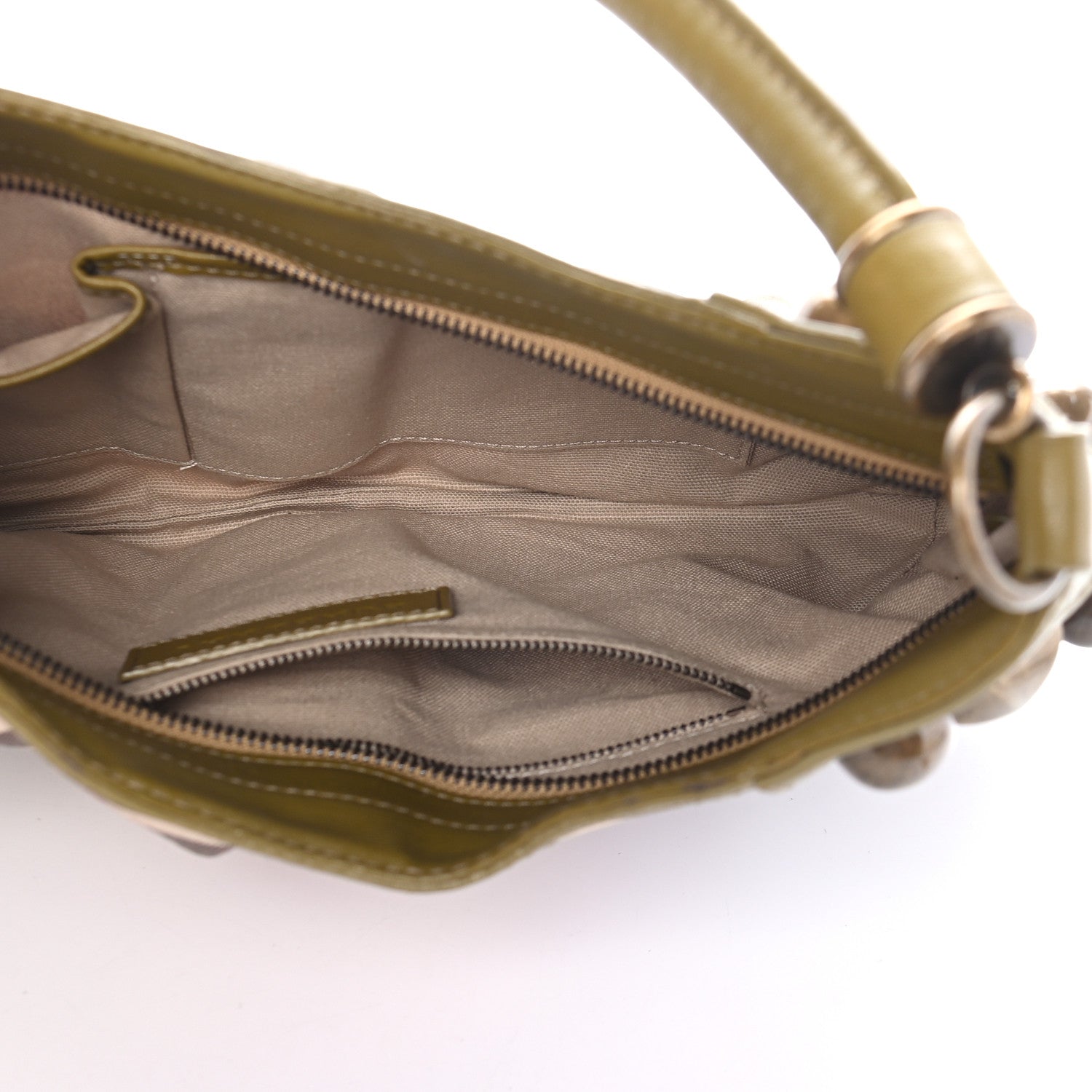 Burberry Nova Check Mega Stud Medium Alverton Hobo Green 5 of 9