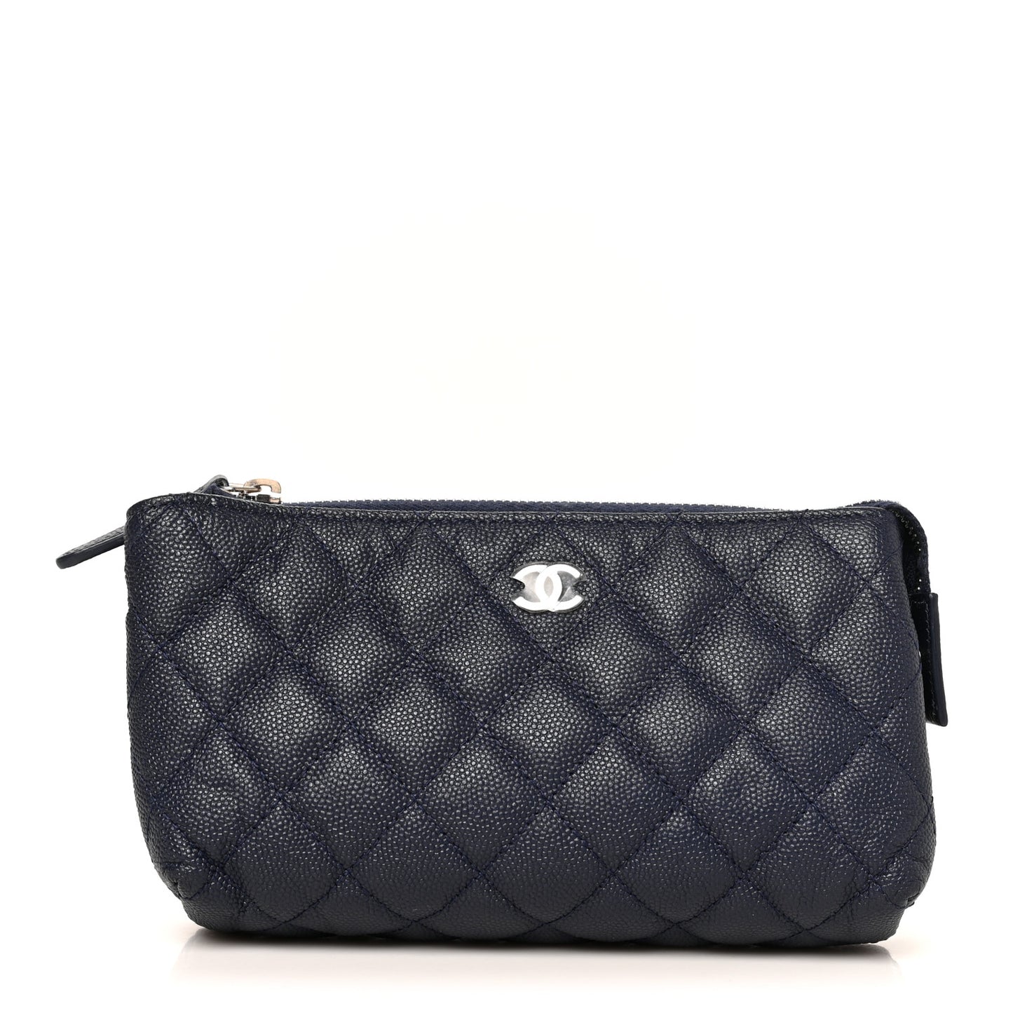 Caviar Quilted Cosmetic Case Navy
