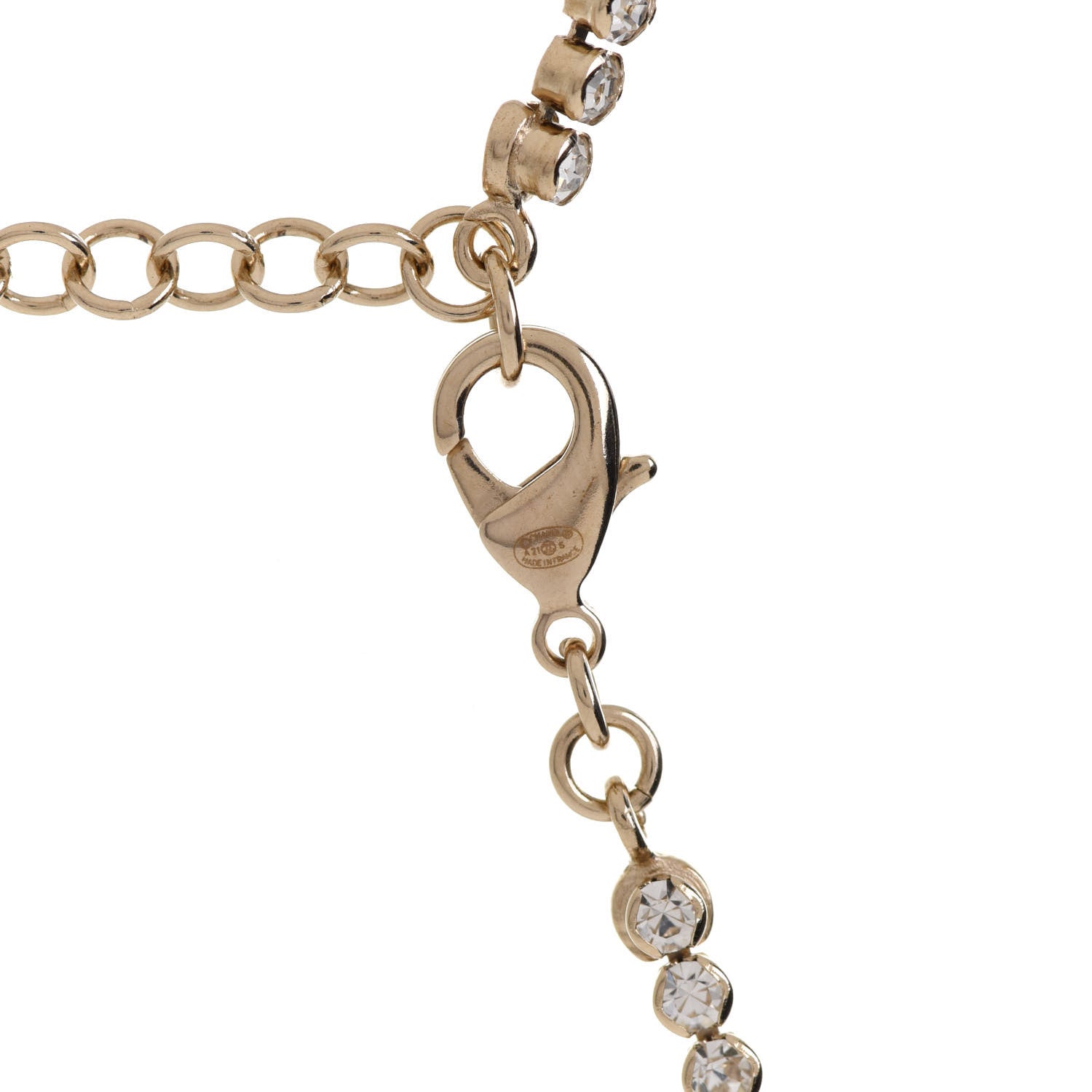 Chanel Crystal CC Perfume Bottle Necklace Gold 6 of 7