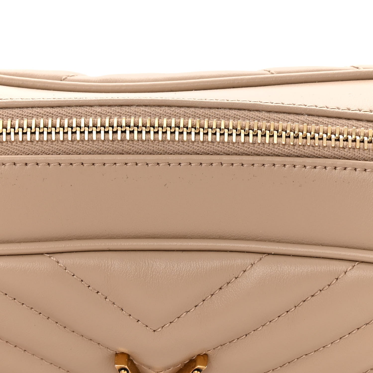 Saint Laurent Calfskin Matelasse Monogram Lou Camera Bag Dark Beige 12 of 15