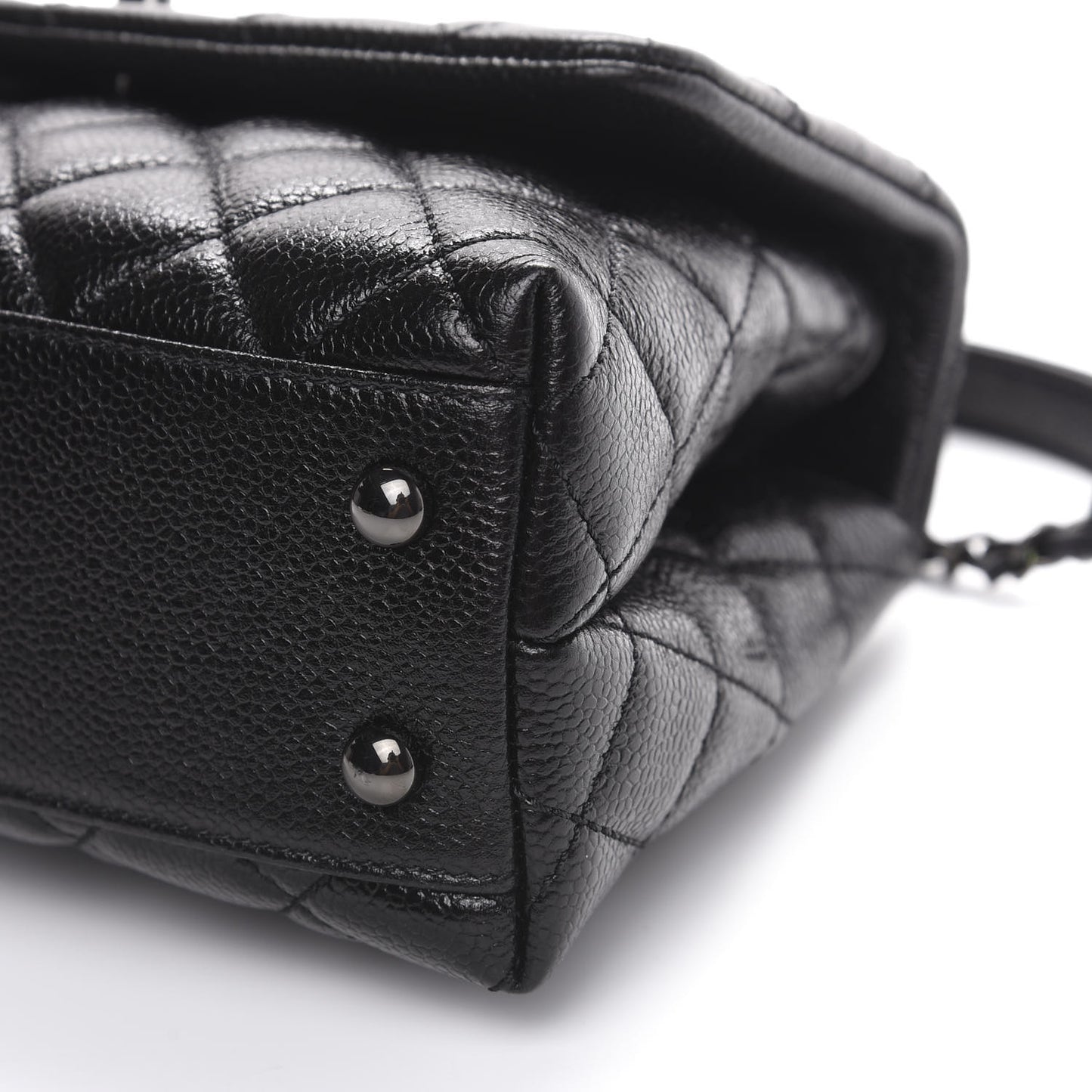 Caviar Quilted Mini Coco Handle Flap So Black