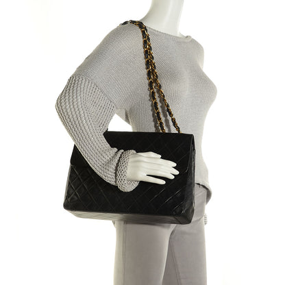Chanel Lambskin Quilted XL Jumbo Flap Black 2 of 9