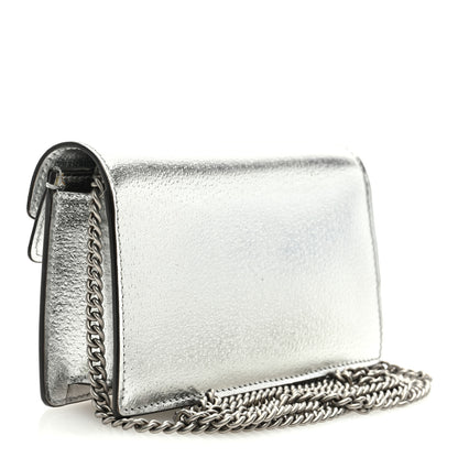Gucci Metallic Calfskin Super Mini Dionysus Shoulder Bag Silver 2 of 9