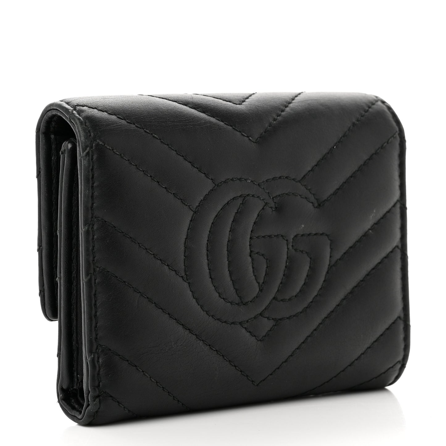 Calfskin Matelasse GG Marmont Wallet Black