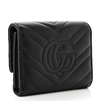 Gucci Calfskin Matelasse GG Marmont Wallet Black 3 of 9