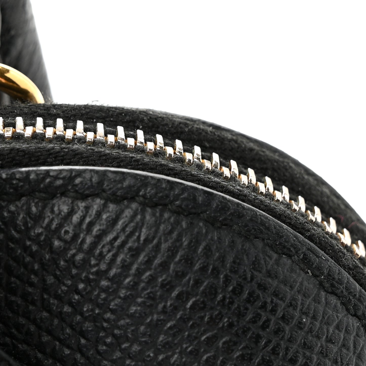 Signature Grained Calfskin XXS Ville Top Handle Bag Black White