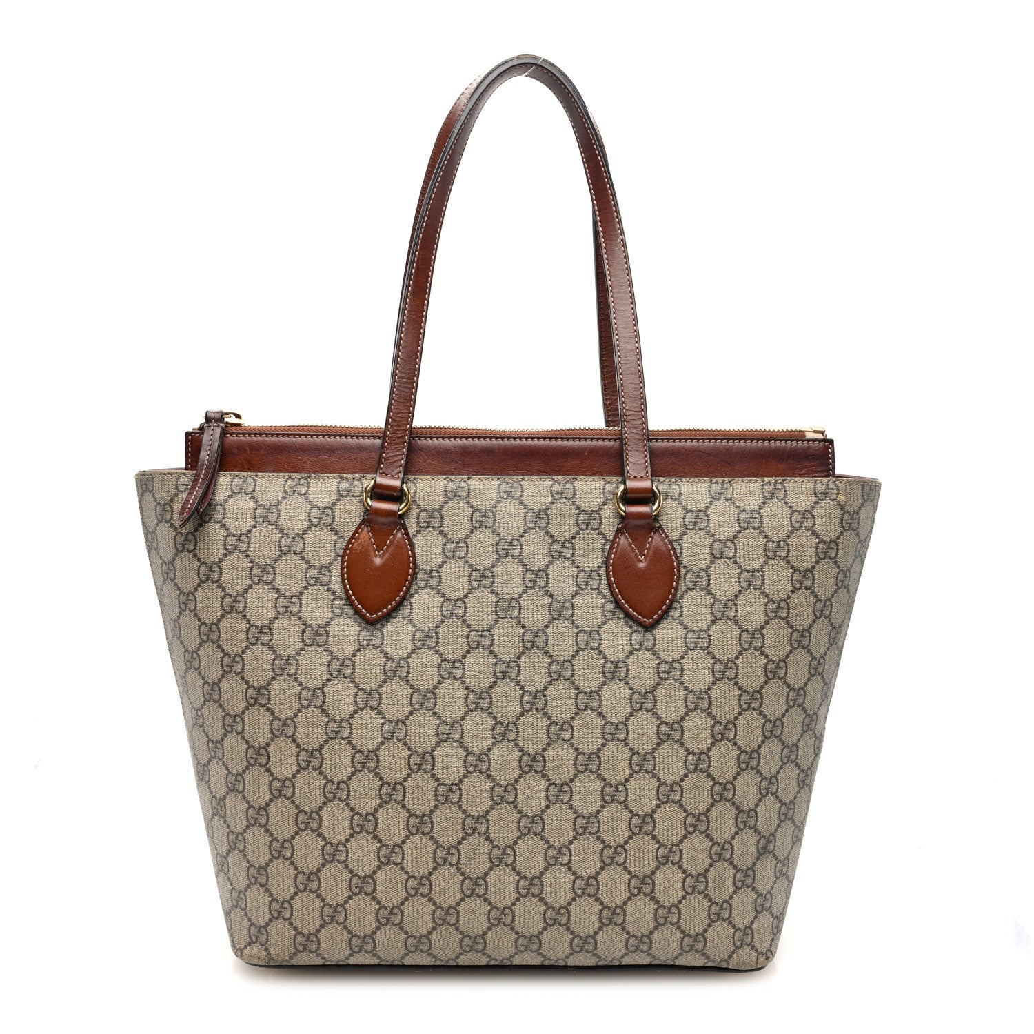 Gucci GG Supreme Monogram Medium Zippered Bucket Tote Beige Tuscany 1 of 14