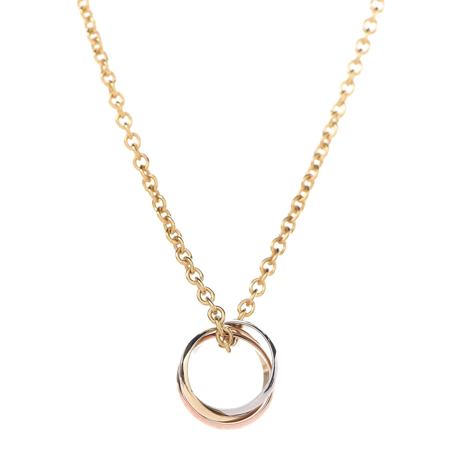 Cartier 18K Pink Yellow White Gold Baby Trinity Pendant Necklace 4 of 6