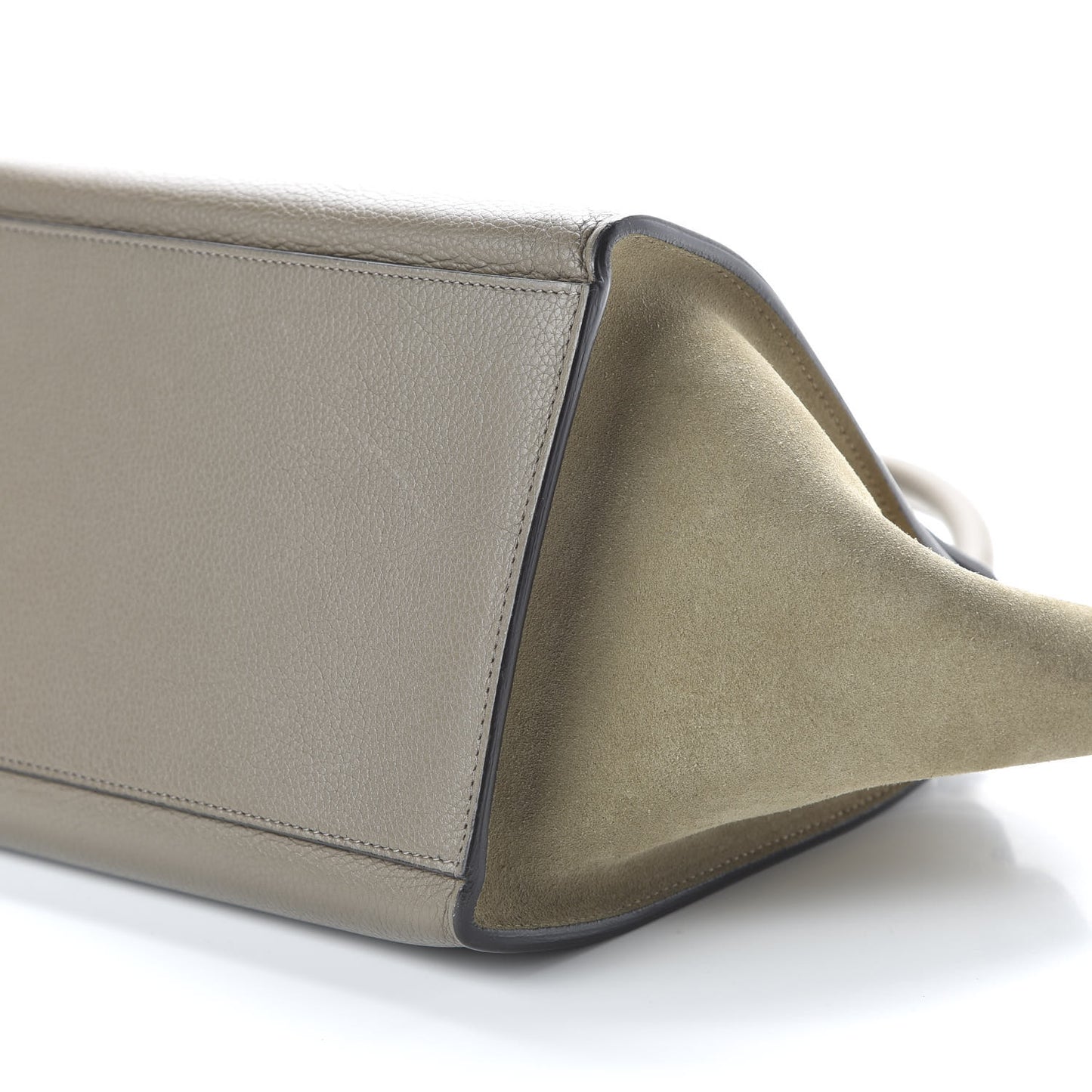 Drummed Calfskin Suede Small Trapeze Souris