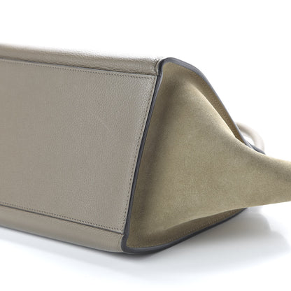 Celine Drummed Calfskin Suede Small Trapeze Souris 6 of 9