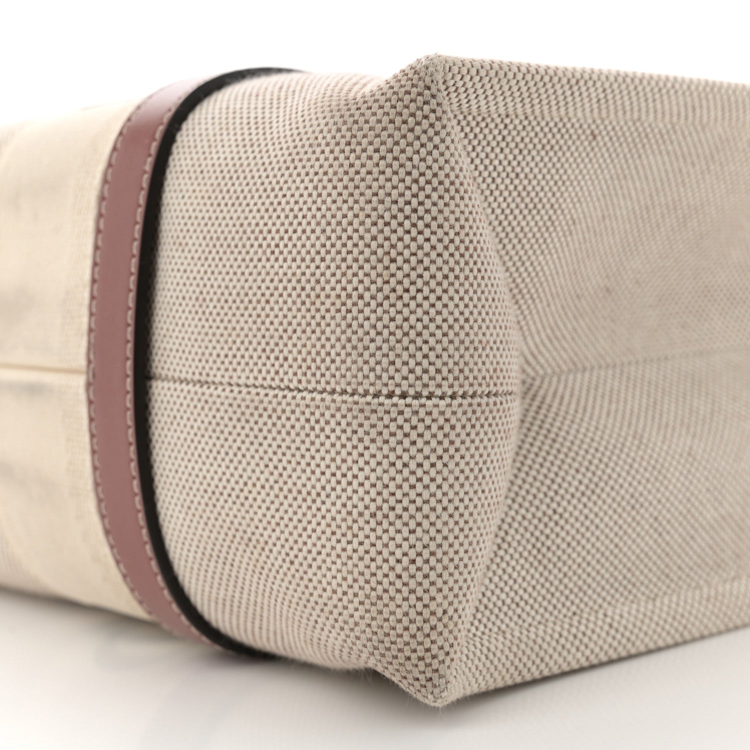 Chloe Linen Calfskin Medium Woody Ribbon Tote White Brown 10 of 12