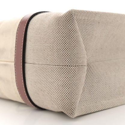 Chloe Linen Calfskin Medium Woody Ribbon Tote White Brown 10 of 12