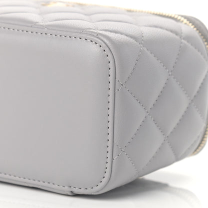 Chanel Lambskin Quilted Small Pearl Crush Vanity Case With Chain Grey 9 of 9