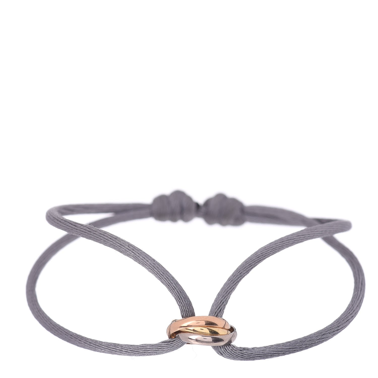 Cartier 18K Pink Yellow White Gold Trinity Adjustable Cord Bracelet Gray 1 of 4