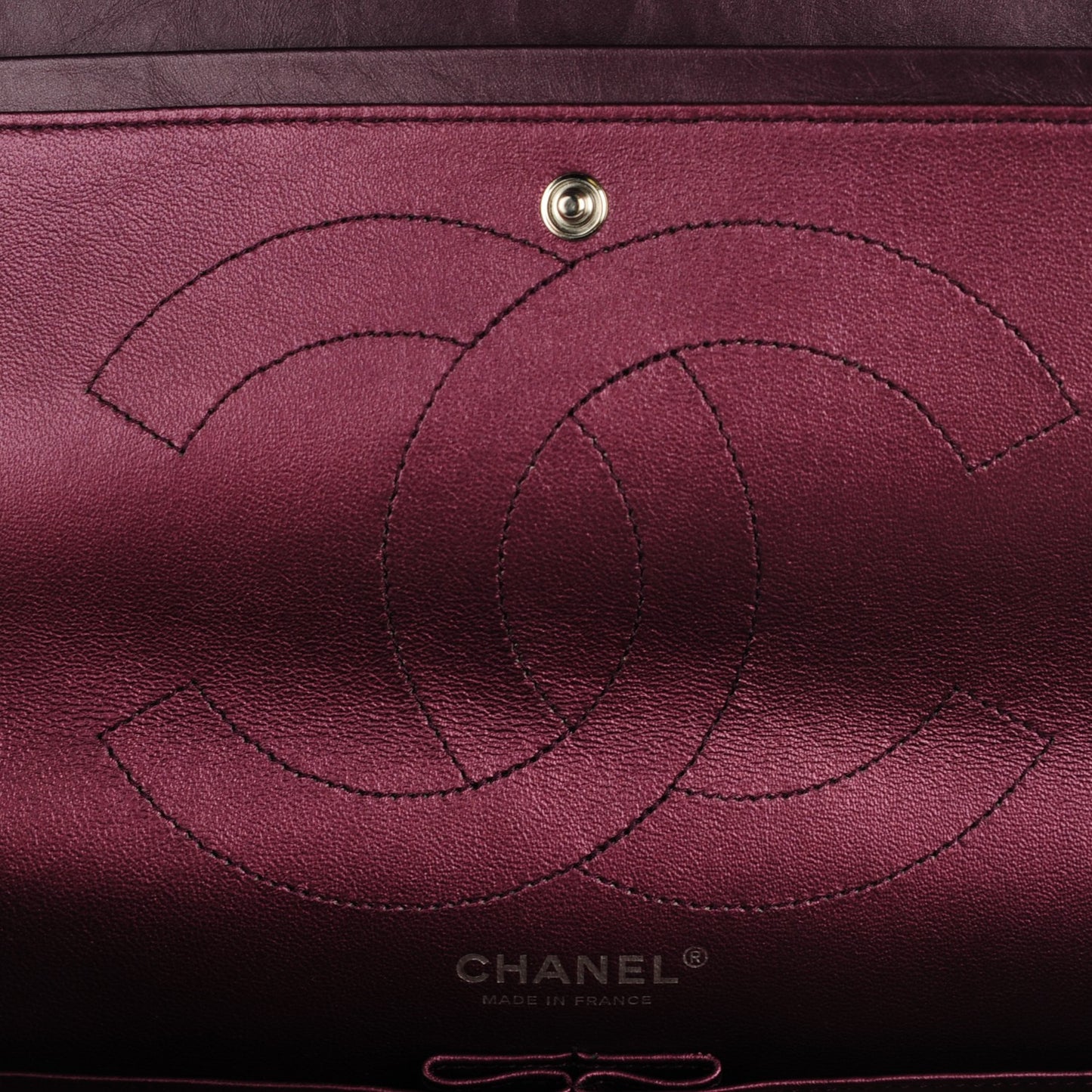 Metallic Aged Calfskin Quilted 2.55 Reissue 227 Flap Plum