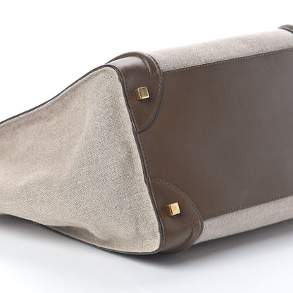Celine Natural Canvas Smooth Calfskin Mini Luggage Brown 8 of 9