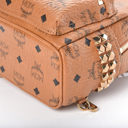 MCM Visetos Side Stud X-Mini Stark Backpack Cognac 6 of 9