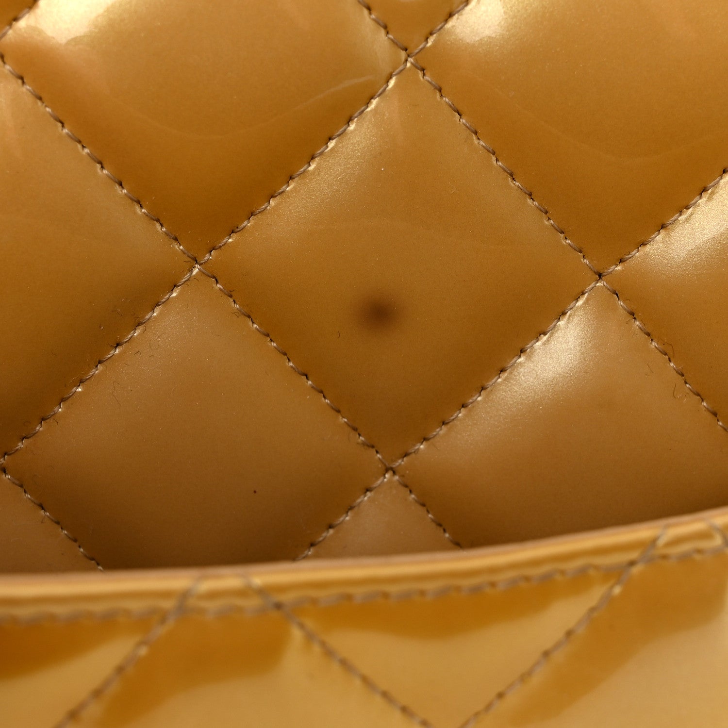 Chanel Metallic Patent Quilted Maxi Single Flap Beige 14 of 14