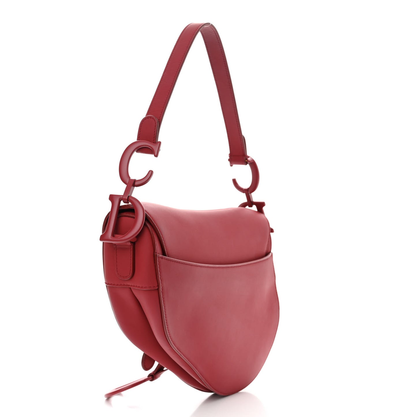 Ultra Matte Calfskin Saddle Bag Red