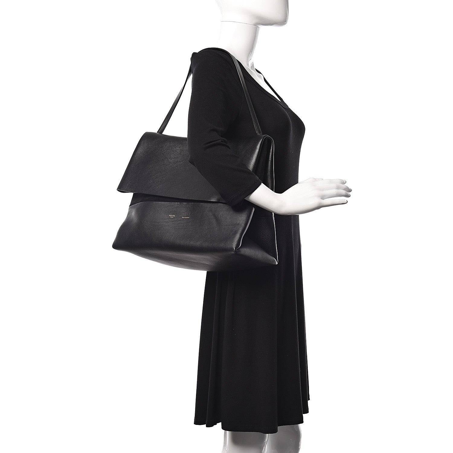 Celine Calfskin All Soft Shoulder Bag Black 2 of 7
