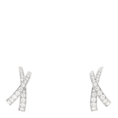 Graff 18K White Gold Diamond Pave Kiss Stud Earrings 1 of 4