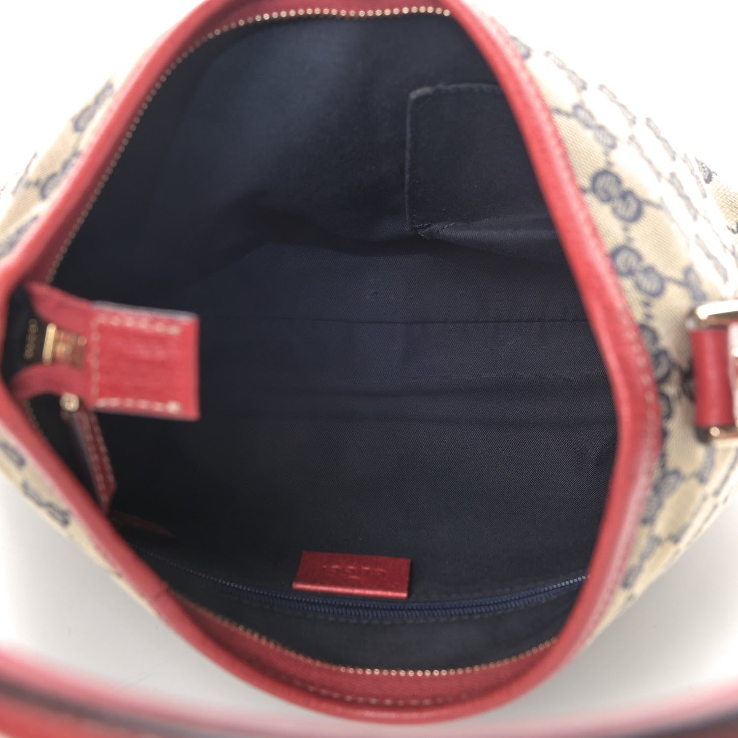 Gucci Monogram Medium Abbey D Ring Hobo Navy Red 4 of 12