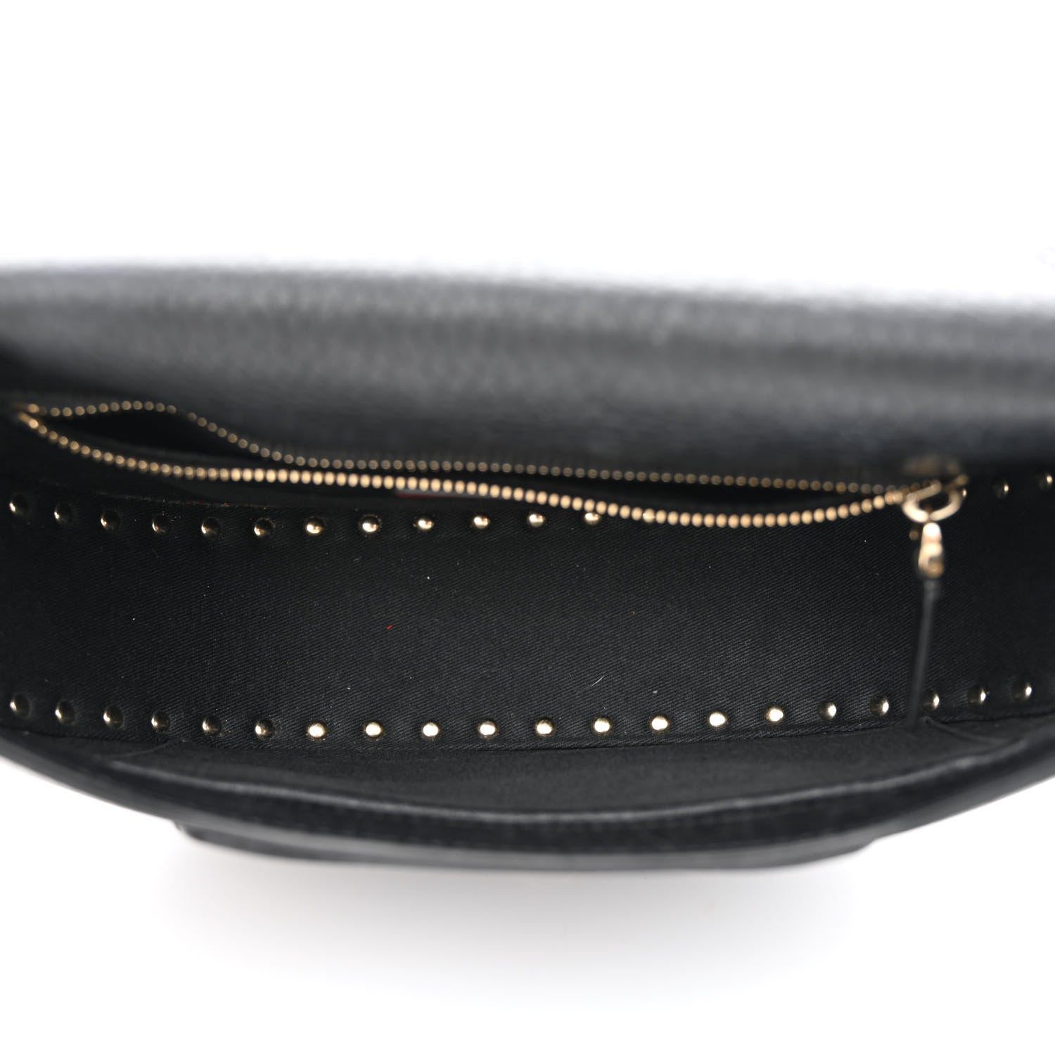 Valentino Garavani Grained Calfskin Rockstud Saddle Bag Black 5 of 12