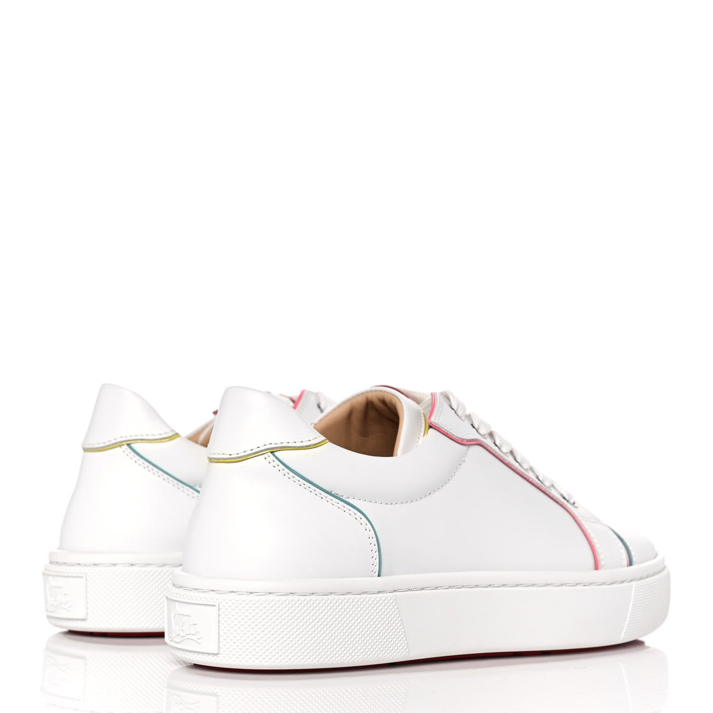 Calfskin Patent Vieirissima Flat Sneakers 37 White Multicolor