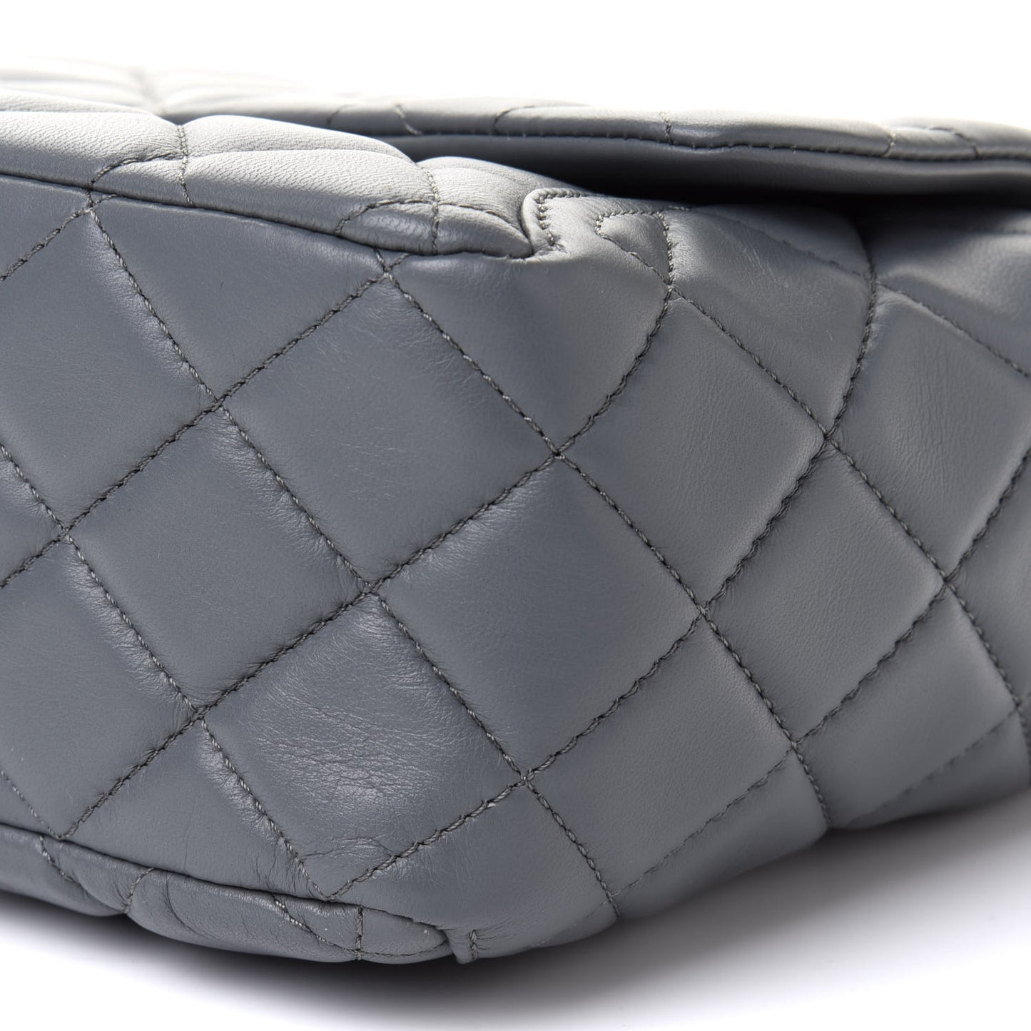 Lambskin Large Around Pockets Flap Dark Grey